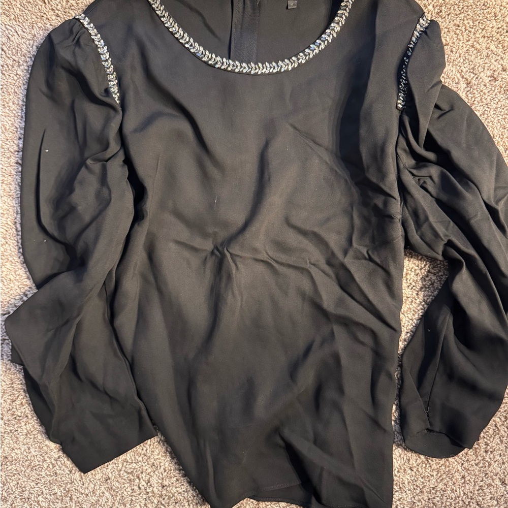 Kobi Halperin Black Blouse with Elegant Detailing